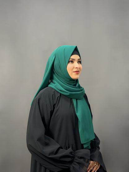 LUXE GEORGETTE- DEEP GREEN