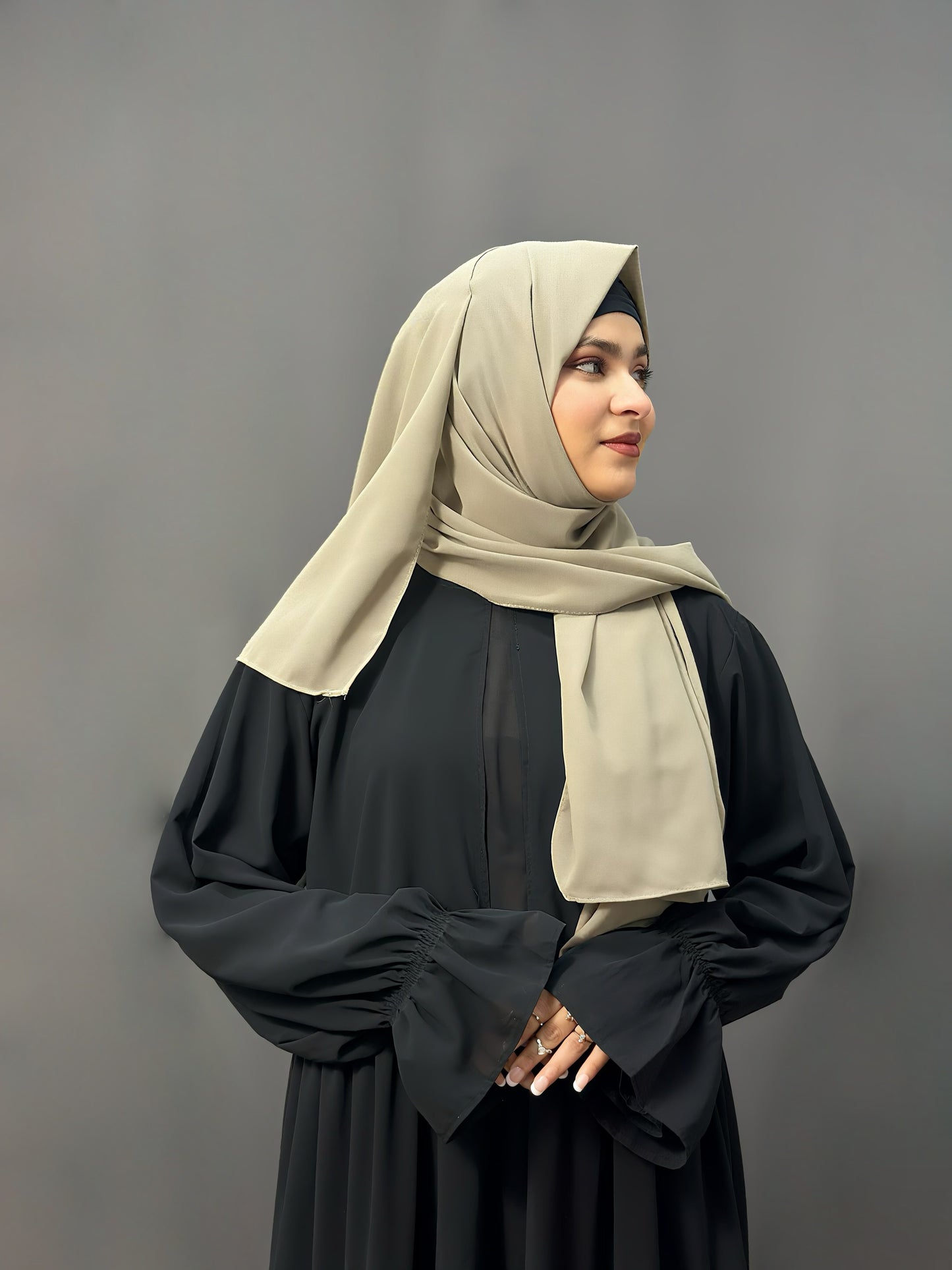 LUXE GEORGETTE- MUDDY BEIGE