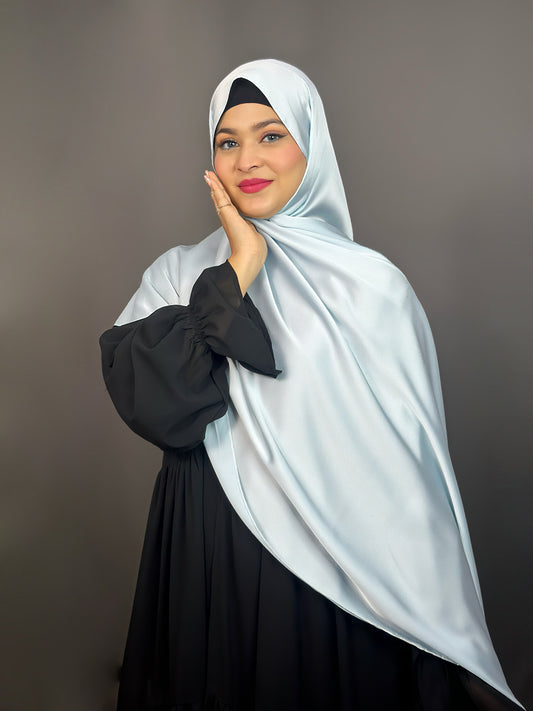 BUBBLE SATIN HIJAB- SKY BLUE