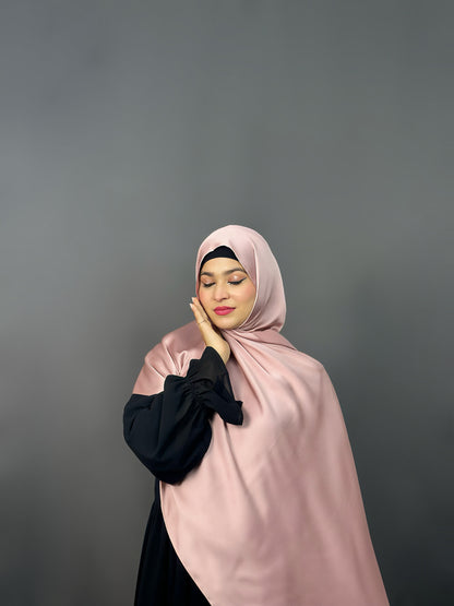 BUBBLE SATIN HIJAB- BLUSH