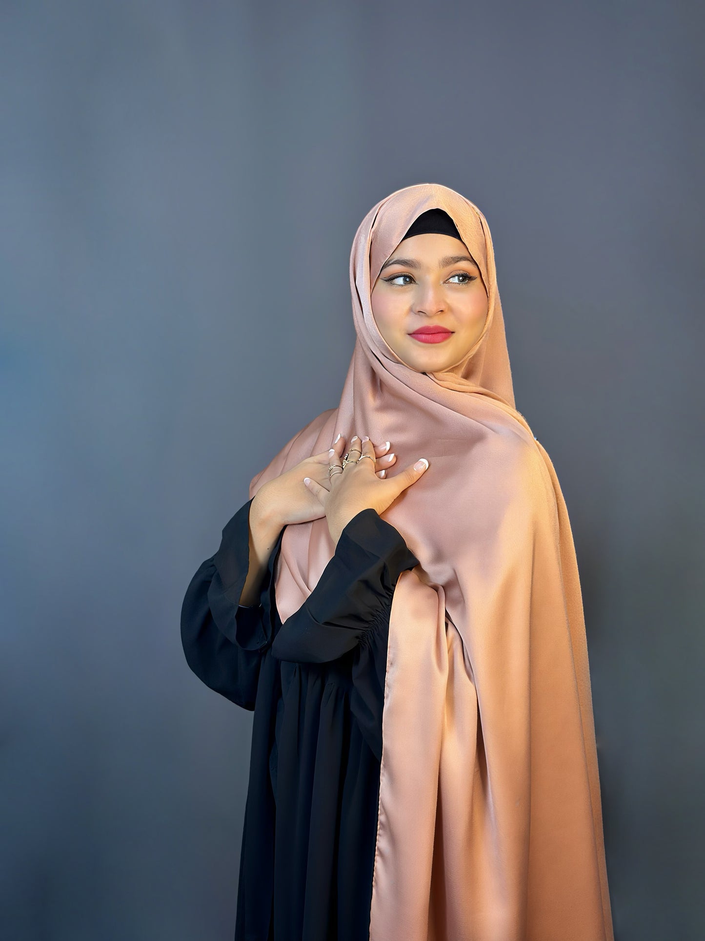 BUBBLE SATIN HIJAB- SAND