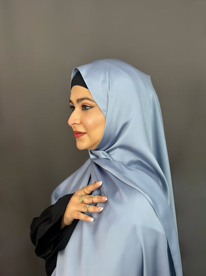 BUBBLE SATIN HIJAB- BLUISH