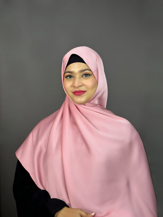 BUBBLE SATIN HIJAB- ROSE