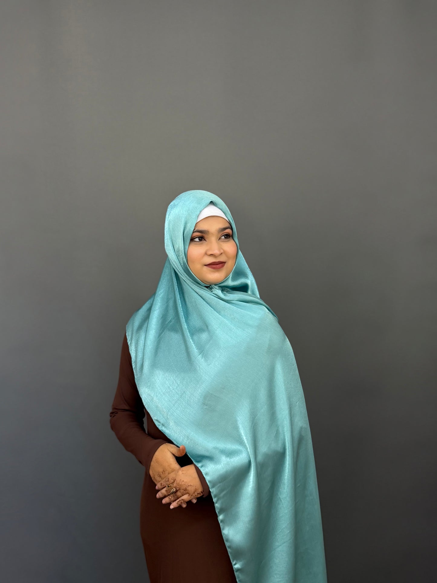 MUNA SATIN HIJAB- AQUA