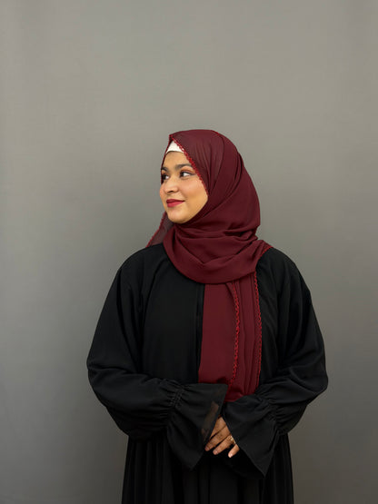 CROCHET HIJAB- MAROON