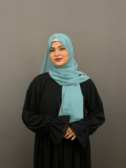 CROCHET  HIJAB- POWDER BLUE