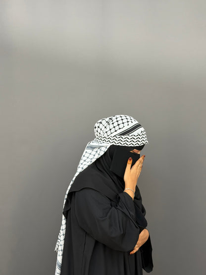 KEFFIYEH HIJAB- DEEP BLACK