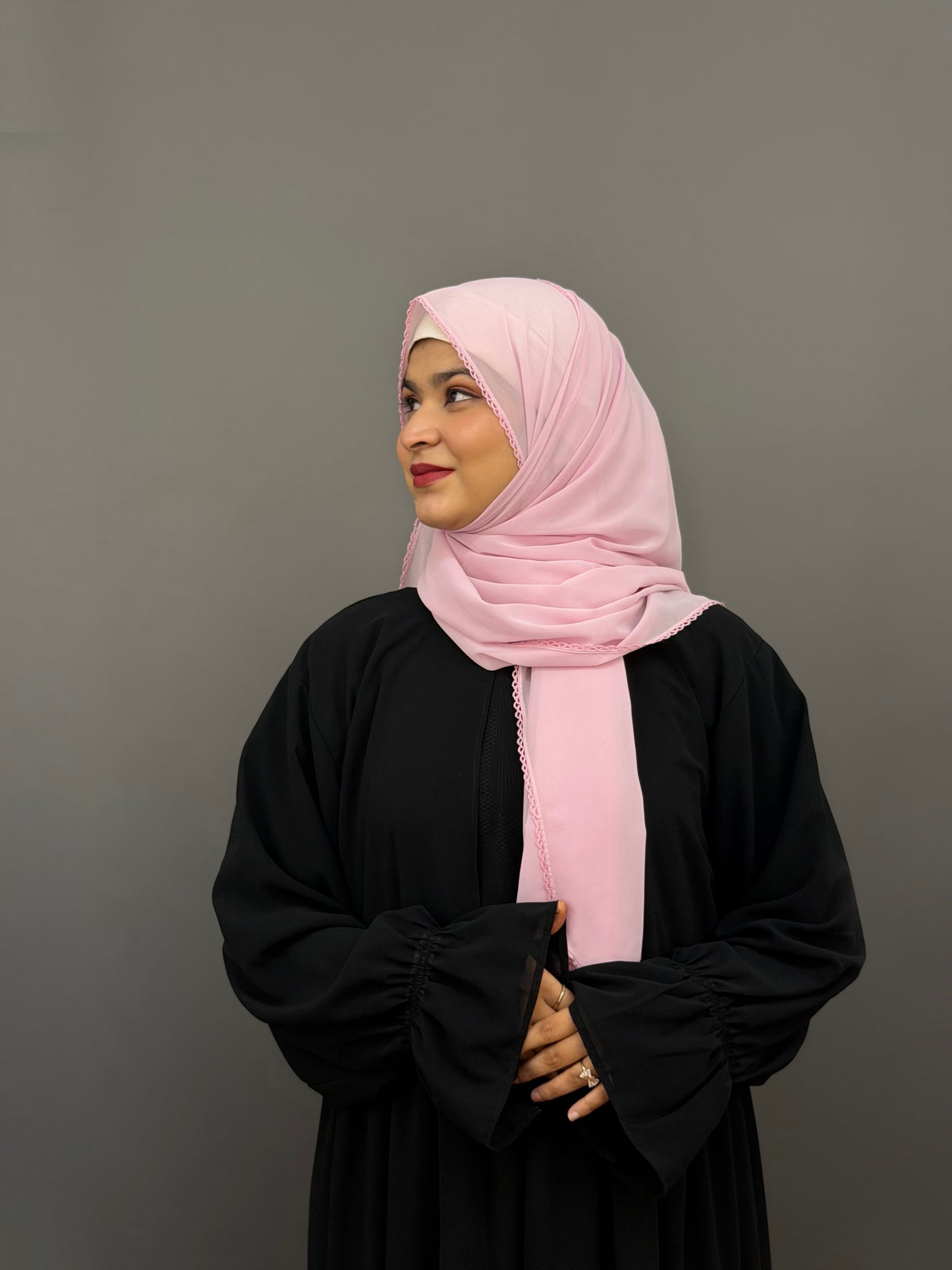 CROCHET HIJAB- BABY PINK