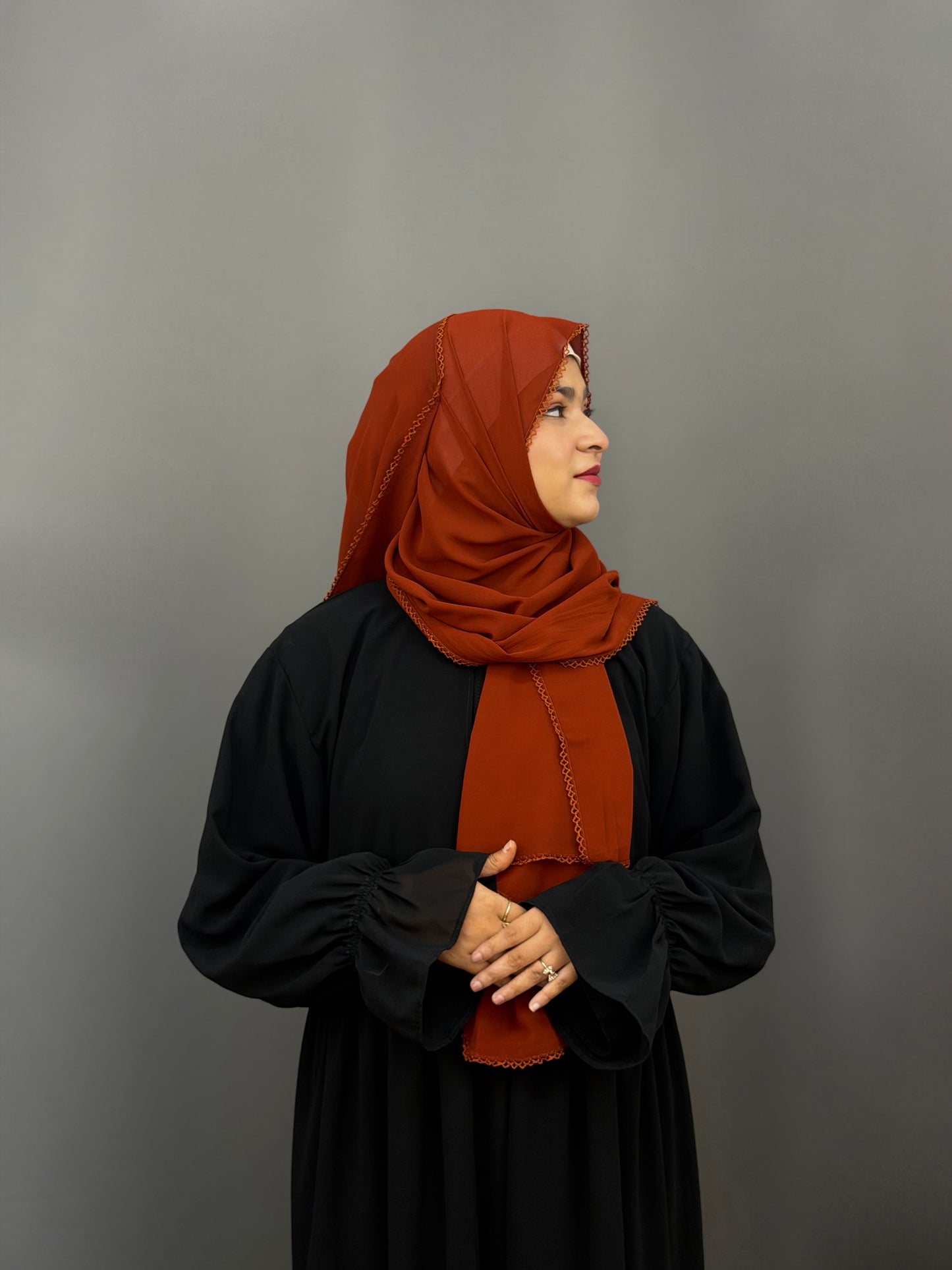 CROCHET HIJAB- RUST