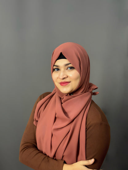LUXE GEORGETTE- BURNT ORANGE