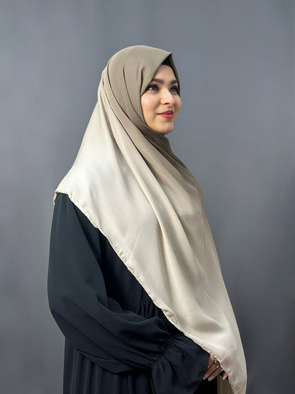 OMBRE SATIN HIJAB- SAND