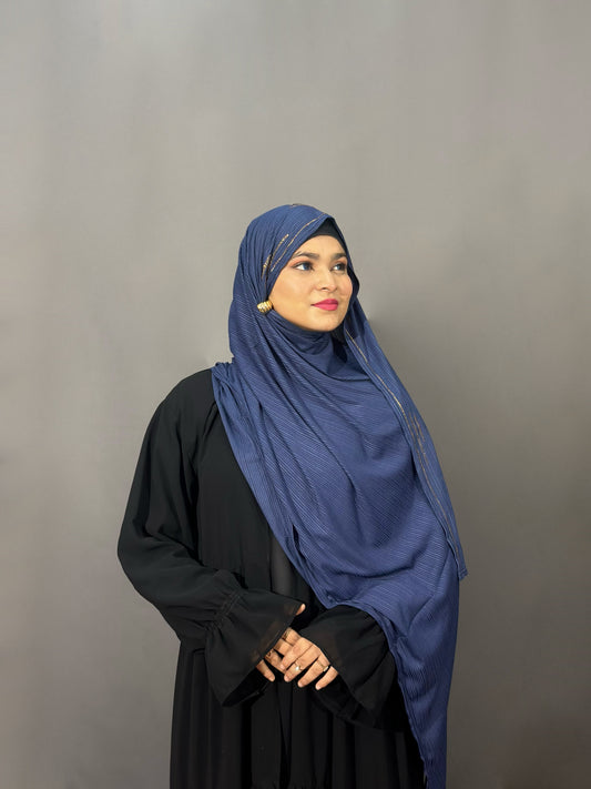 DIAMOND RIBBED JERSEY- BLUE