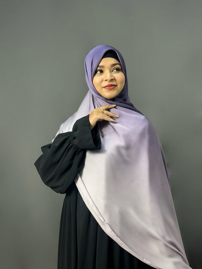 OMBRE SATIN HIJAB- JAMUN