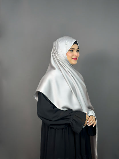 BUBBLE SATIN HIJAB- ASH