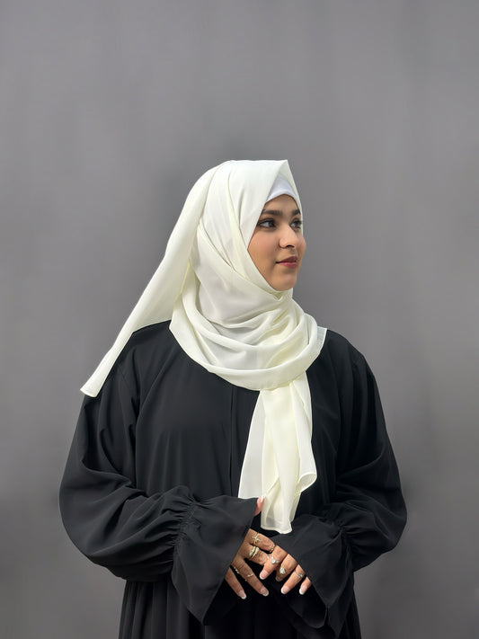 LUXE GEORGETTE- HALF WHITE