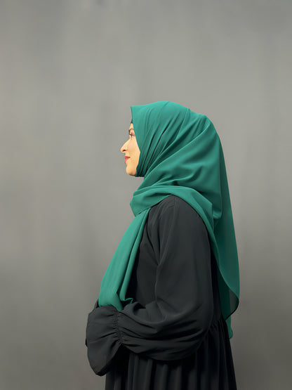 LUXE GEORGETTE- DEEP GREEN