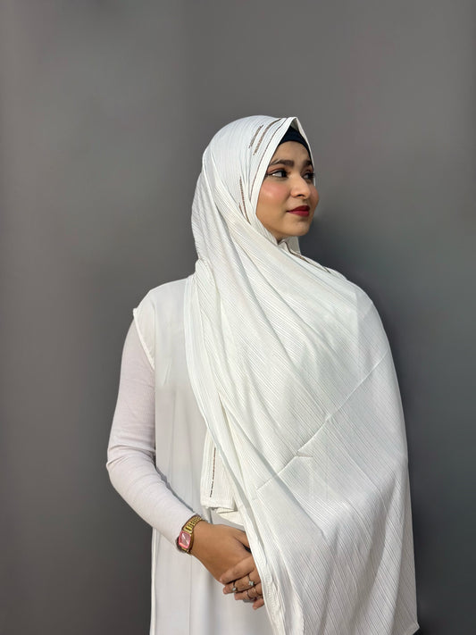 DIAMOND RIBBED JERSEY- WHITE