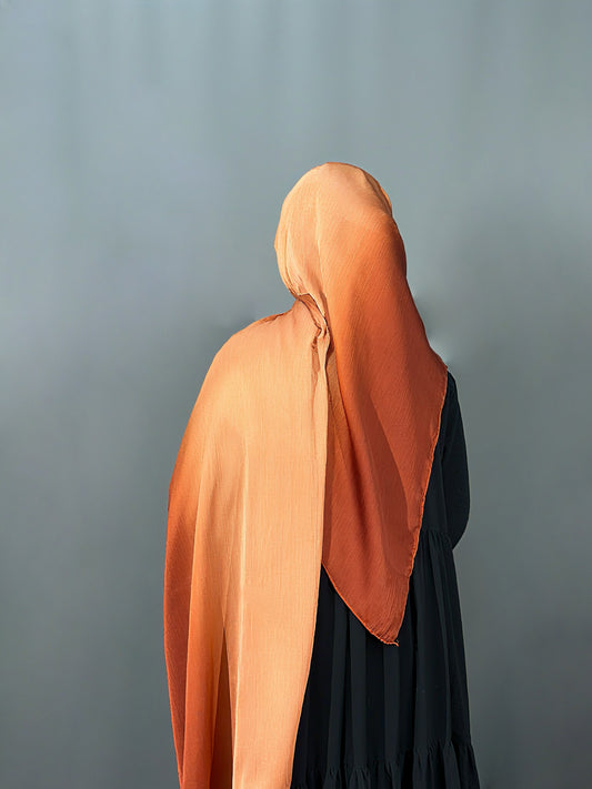 OMBRE SATIN HIJAB- ORANGE