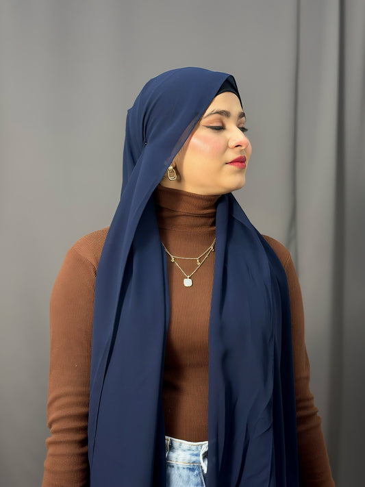LUXE  GEORGETTE- NAVY BLUE