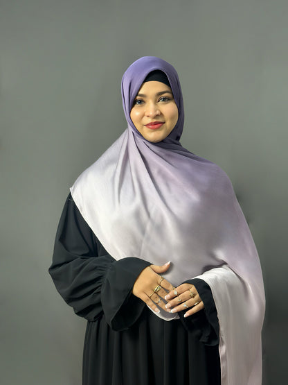 OMBRE SATIN HIJAB- JAMUN