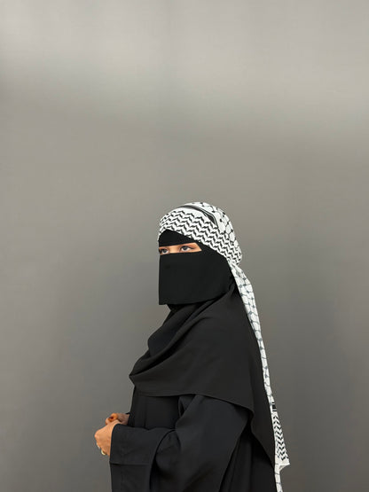 KEFFIYEH HIJAB- DEEP BLACK