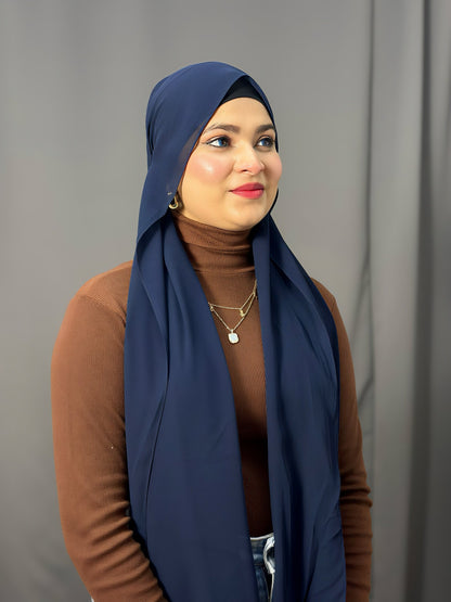 LUXE  GEORGETTE- NAVY BLUE