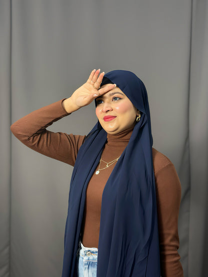 LUXE  GEORGETTE- NAVY BLUE
